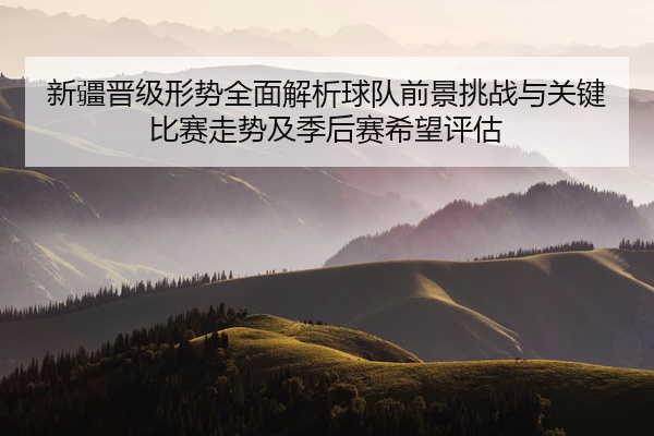 新疆晋级形势全面解析球队前景挑战与关键比赛走势及季后赛希望评估
